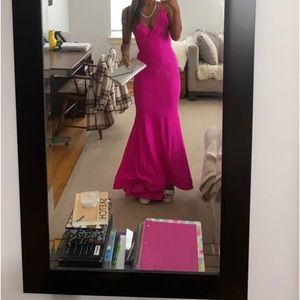 Hot pink prom size xs brand Jessica angel worn once!